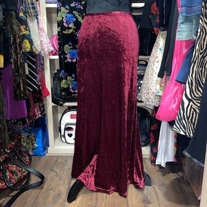 VTG Alley Cat Betsey Johnson Maroon Maxi Skirt